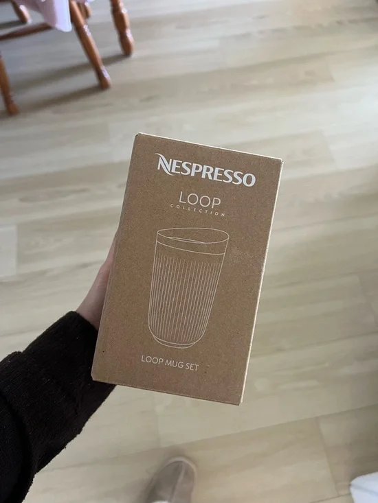 Nespresso Loop Mug Set - Brown Ribbed Design - Picture 4 of 4